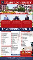 Admission notice for Lahore Leads University (LLU)